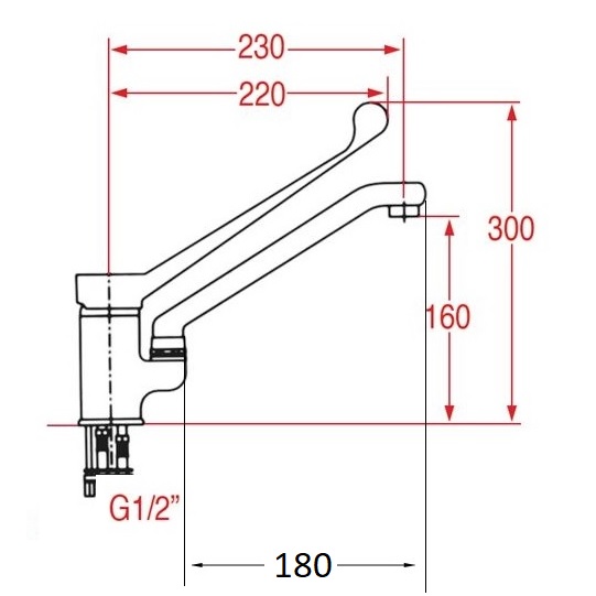 Blandebatteri <br> albuestyrt kran 18 cm<br>1S.2960.45.92