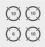 Koketopp<br>4 bluss 36 kW<br>Modular 80×90 cm
