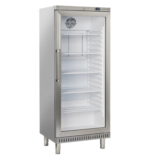 Kjøleskap med glassdør 400 l.<br>Rustfritt stål BYXG460