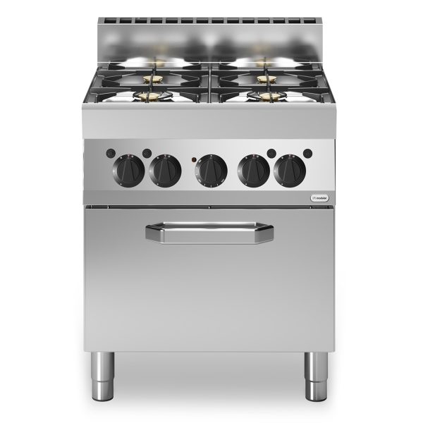 Gasskomfyr 4 bluss<br>elektrisk konveksjonsovn<br>Modular 70x65 cm