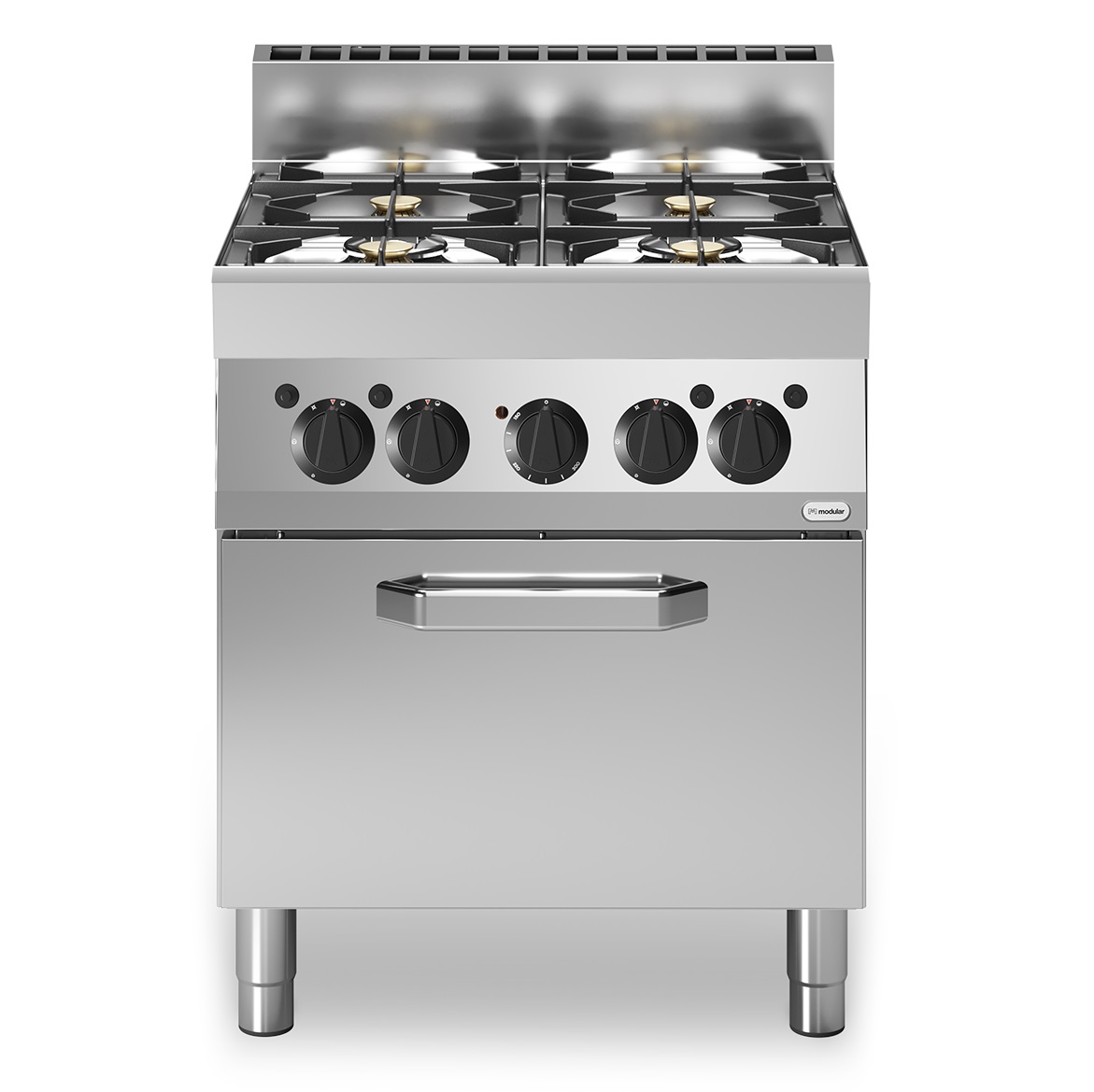 Gasskomfyr 4 bluss<br>elektrisk konveksjonsovn<br>Modular 70x65 cm