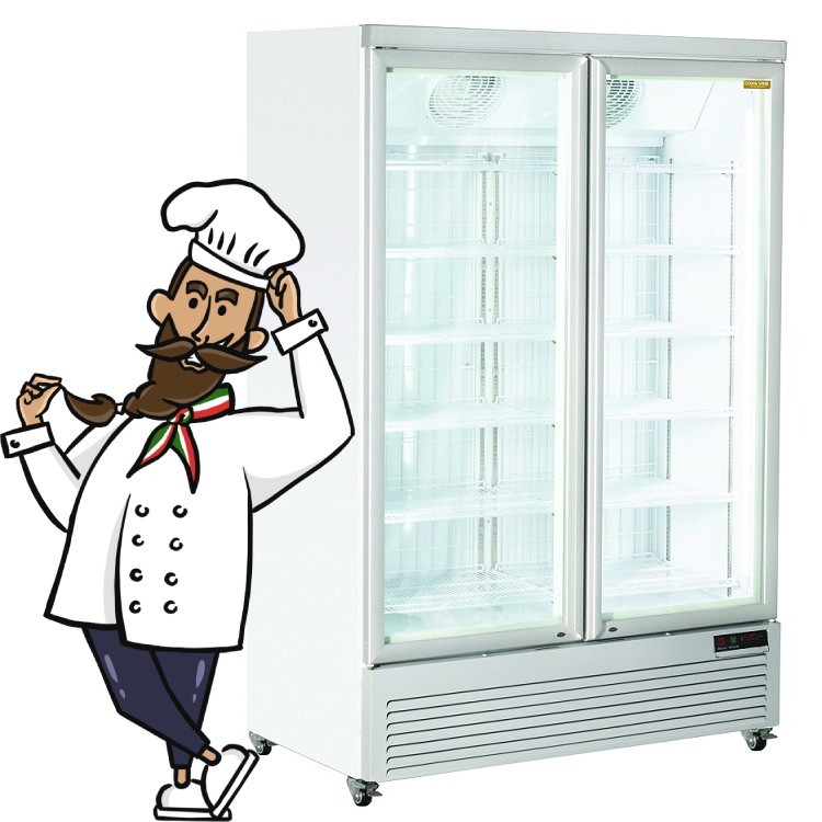 Kjøleskap med glassdør 1080 l.<br>RCG1350