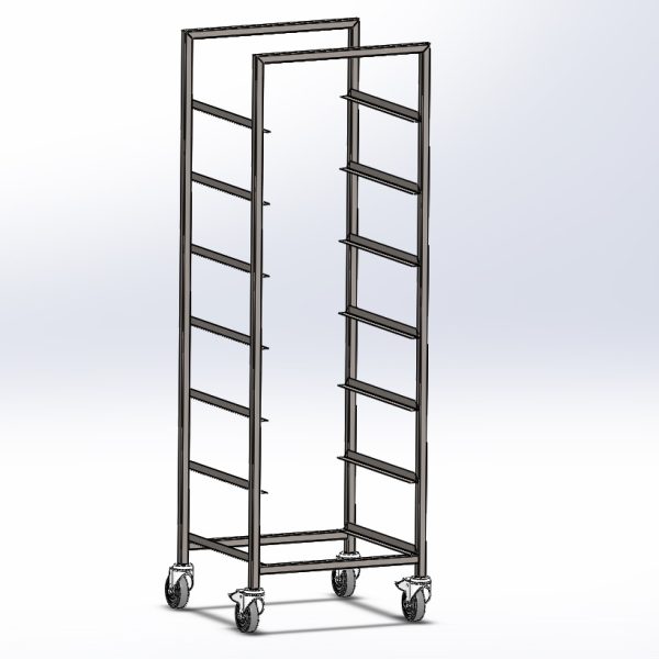 Geidervogn oppvaskkurver<br>Høyde 170 cm<br>Helsveiset