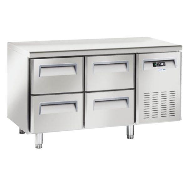 Grillkjølebenk 137x70 cm<br>4 skuffer<br>UGN2140