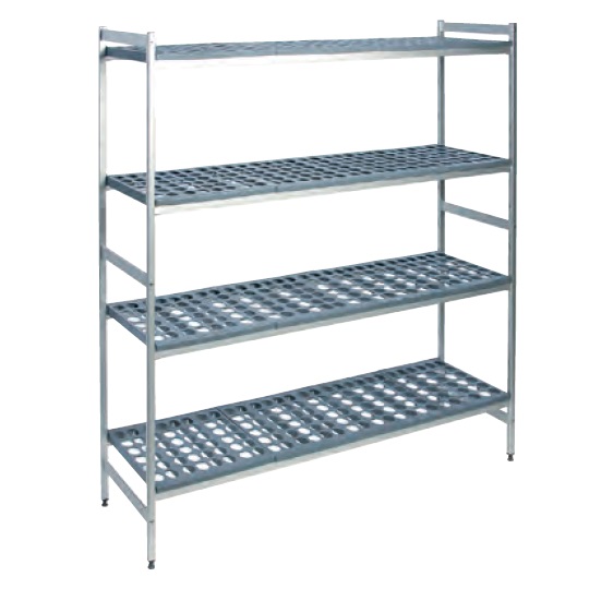 Hyllereol i 4 plan<br>Aluminium og plast