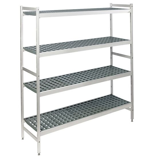 Hyllereol i 4 plan<br>Aluminium og plast