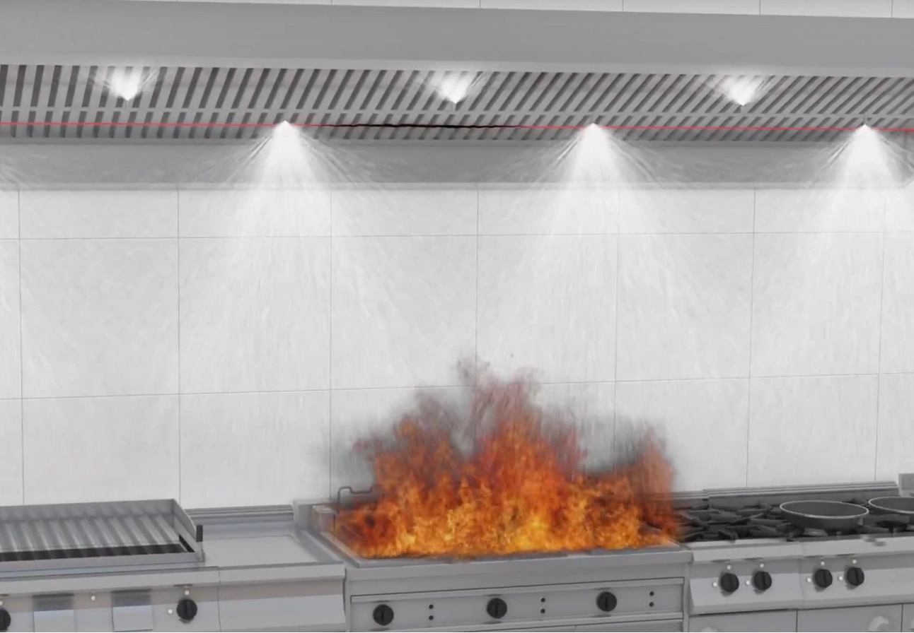 Brannslokkesystem<br>Leveres ferdig montert