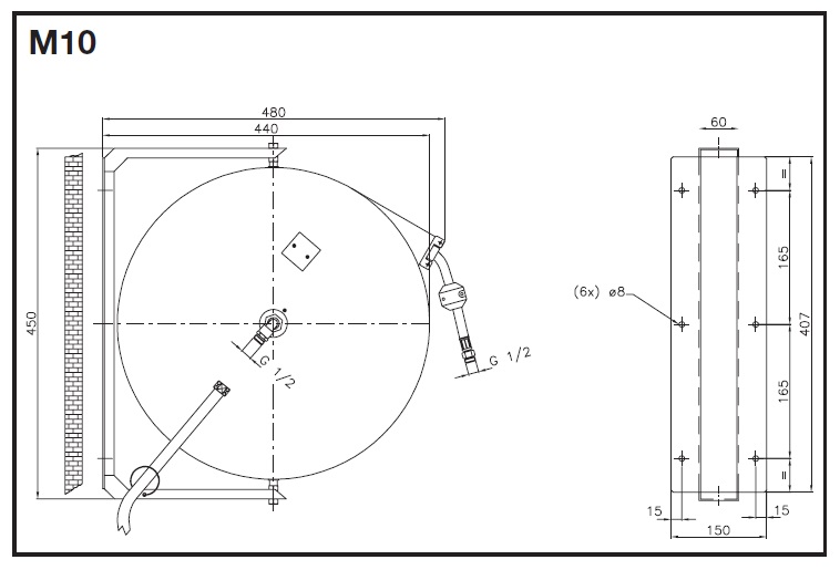 Slangetrommel<br>10 meter<br>5R.M10.449