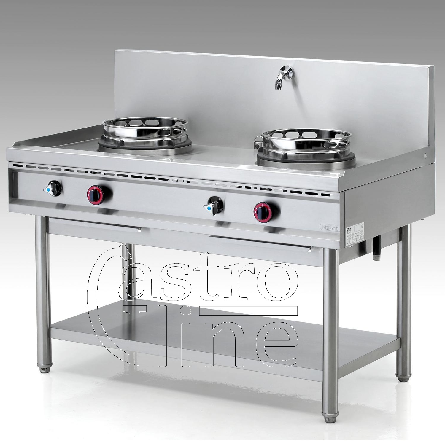 WOK kokebord 2 bluss <br>Kjølevann overløpssystem<br>NGER13-70 - 26,0 kW