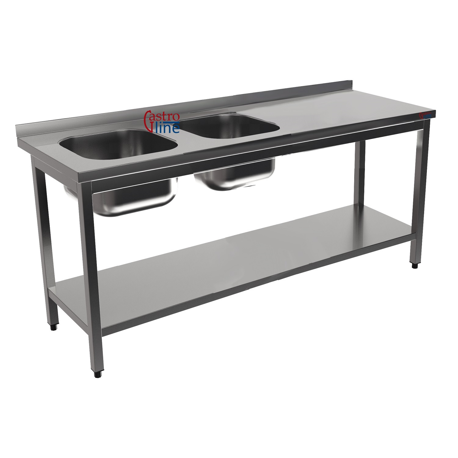 Oppvaskbenk med 2 kummer