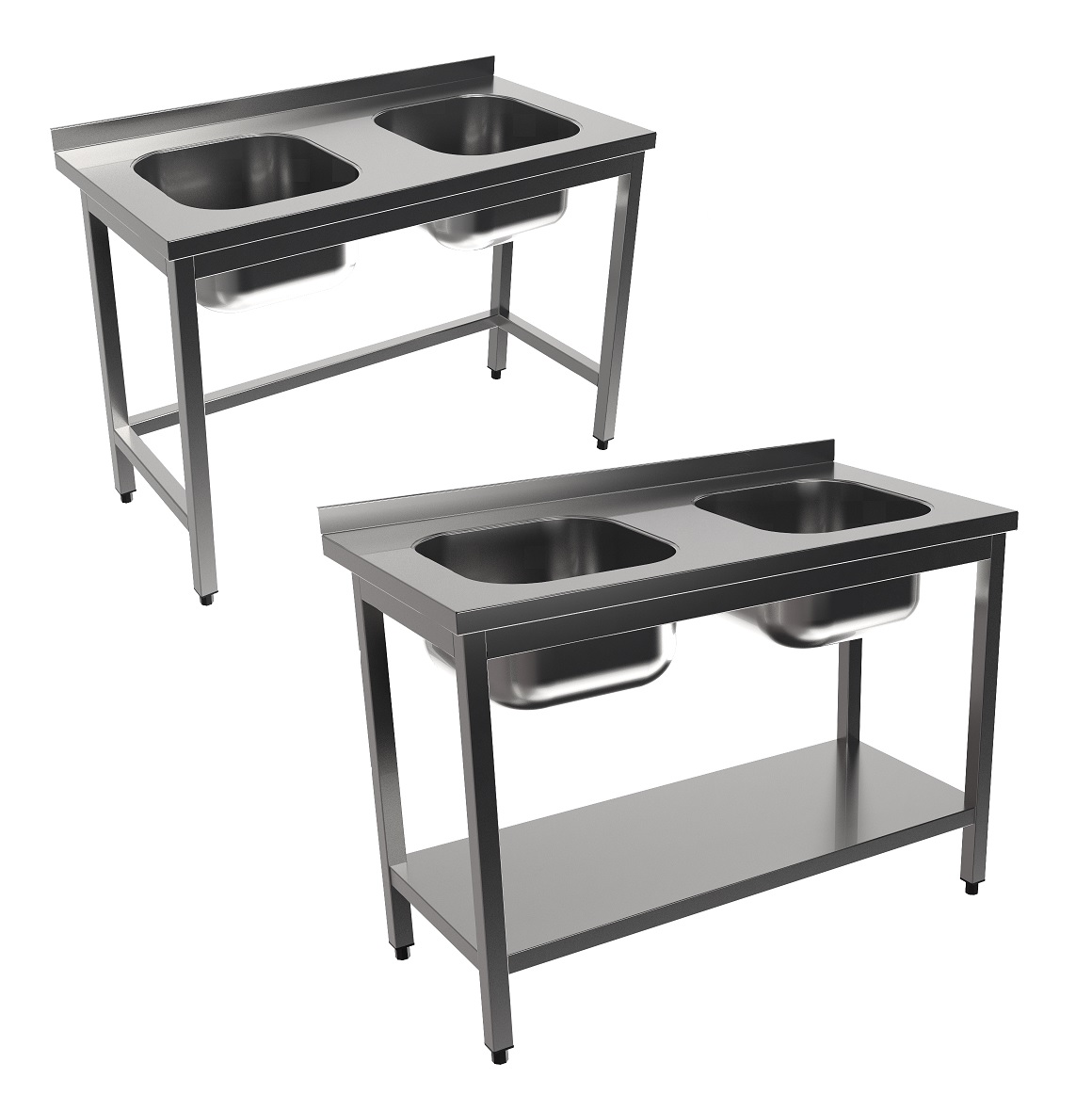 Oppvaskbenk med 2 kummer