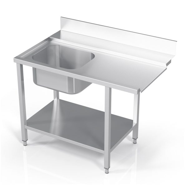 Innmatingsbenk med 1 kum<br>70 cm Dybde<br> Proff AISI 304