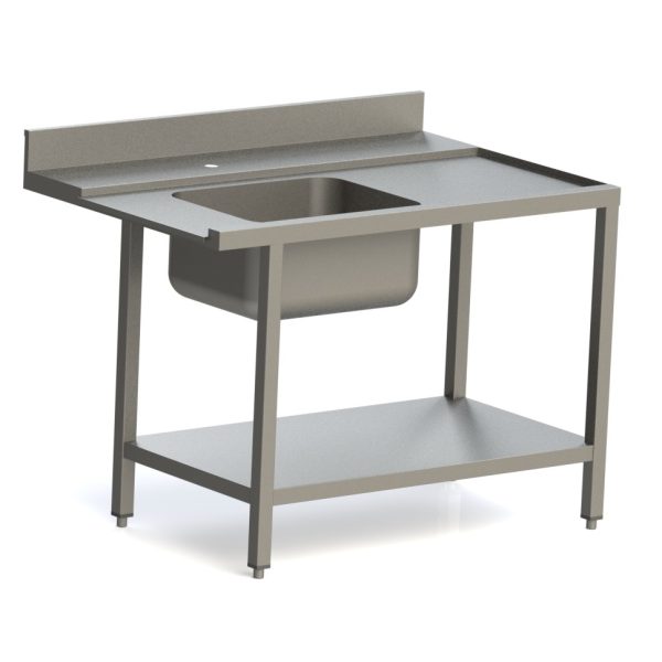 Innmatingsbenk med1 kum<br>80 cm Dybde<br> Proff AISI 304