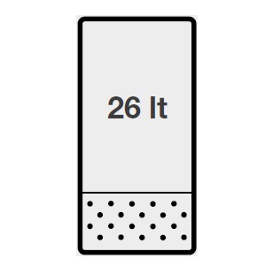 Pastakoker 26 liter<br>Modular 40x73 cm