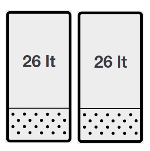 Pastakoker 2x 26 liter<br>Modular 80x73 cm
