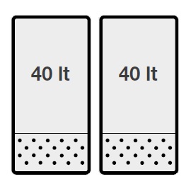Pastakoker 2x 40 liter<br>Modular 80x90 cm