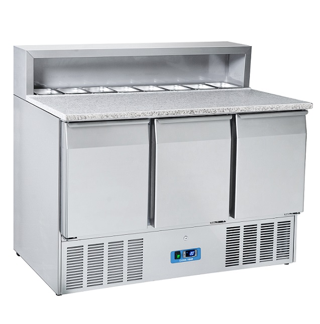 Pizzabenk 3 dører CRP93<br>garnityrrenne <br> granitt topplate