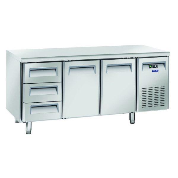 Kjølebenk 2 dører og 3 skuffer<br>QR 3130<br>-2 / +8°C