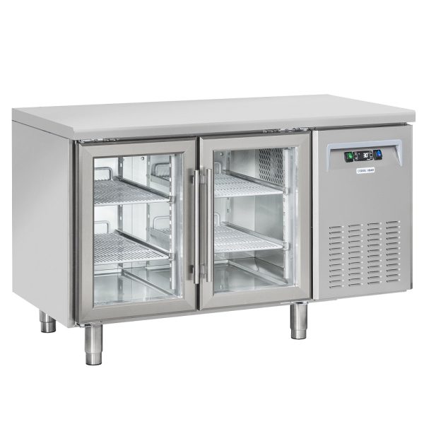 Kjølebenk 2 glassdører<br>QRG2100<br>70 cm dybde