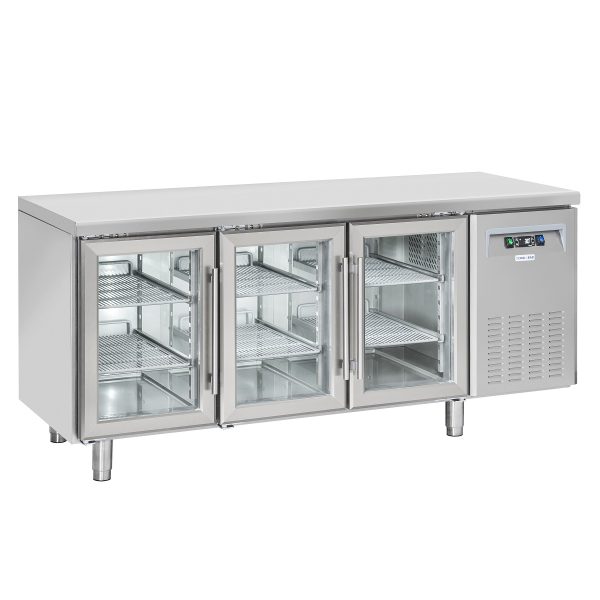 Kjølebenk 3 glassdører<br>QRG3100<br>70 cm dybde