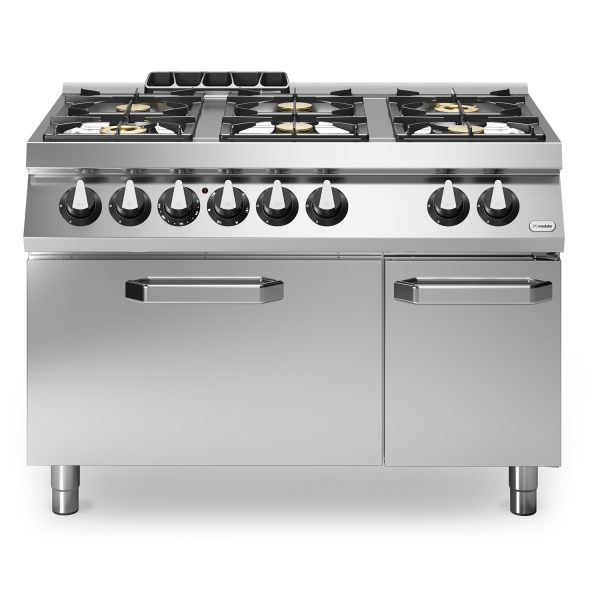 Gasskomfyr 6 bluss<br>elektrisk stekeovn<br>Modular 120x73 cm