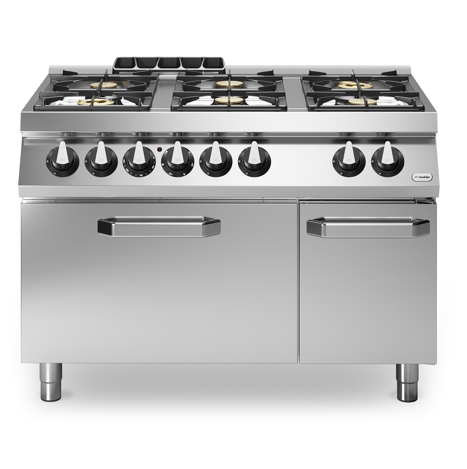 Gasskomfyr 6 bluss<br>elektrisk stekeovn<br>Modular 120x73 cm