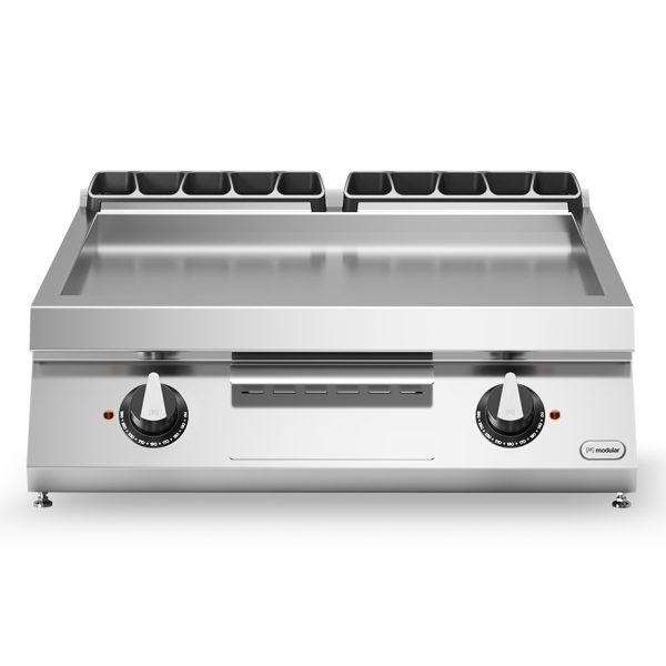 Flatgrill 2 soner<br>Slett stekeflate<br> Modular 80x73 cm