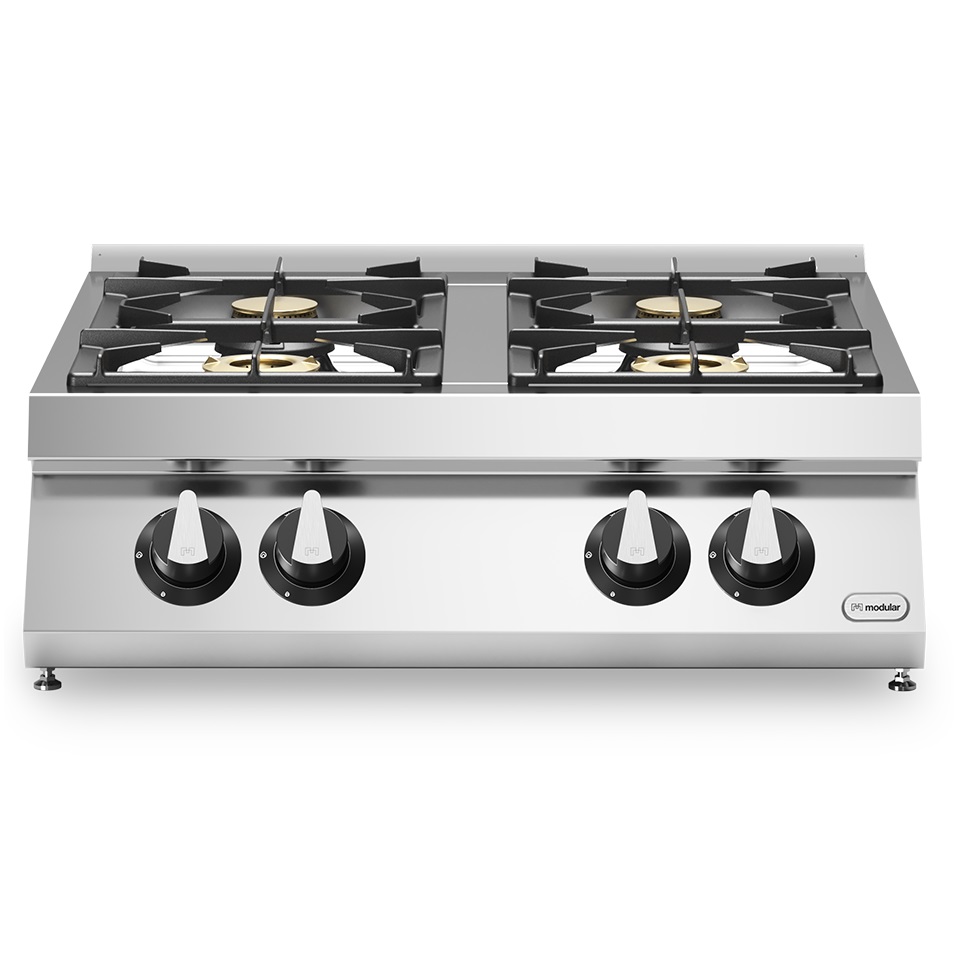 Gass koketopp<br>4 bluss 18,4 kW<br>Modular 80×73 cm
