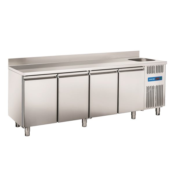 Kjølebenk med kum <br>4 dører med oppkant