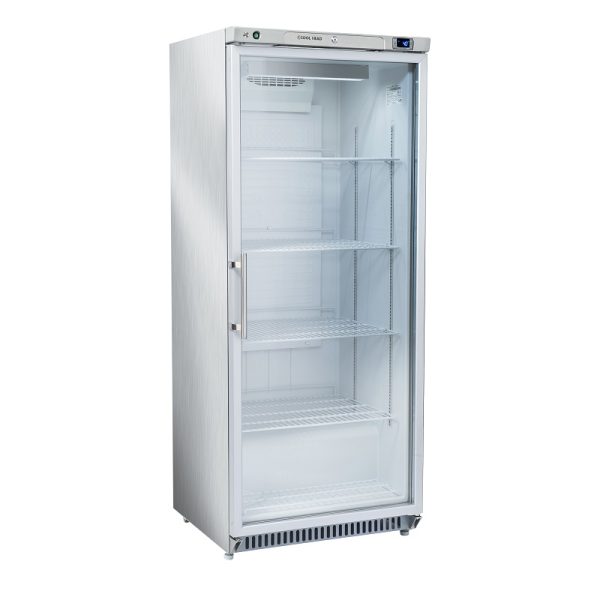 Kjøleskap med glassdør 600 l.<br>Rustfritt stål CRXG6