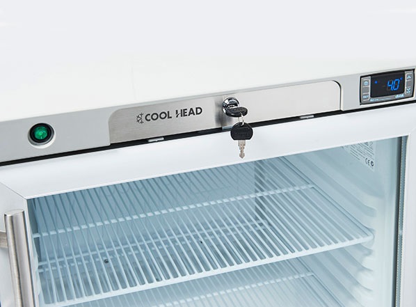 Underbenk kjøleskap 200 l.<br>med glassdør<br>CRG2