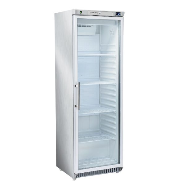 Kjøleskap med glassdør 400 l.<br>Rustfritt stål CRXG4