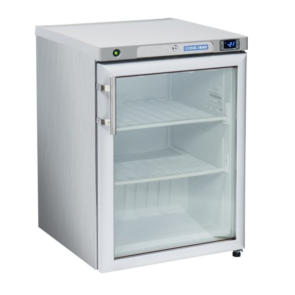 Underbenk fryseskap 200 l. <br>rustfritt stål med glassdør<br>CNXG2