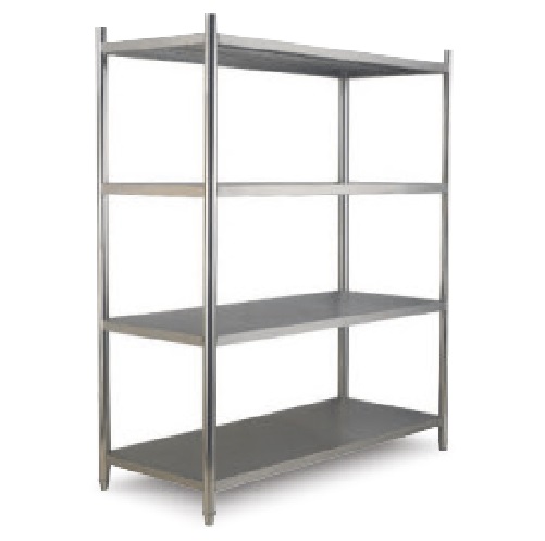 Hyllereol i 4 plan<br>H155 * D50 cm <br>Rustfritt stål