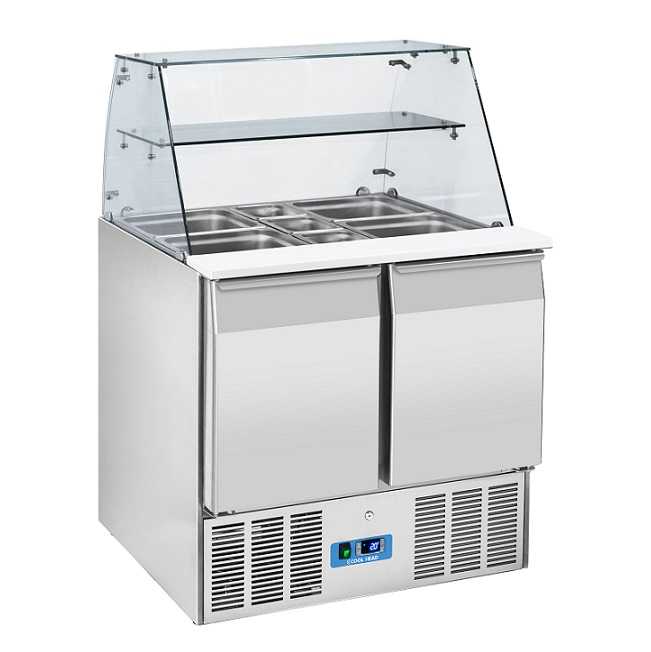 Saladette 2 dører<br>med glassoverbygg<br>CRQ90A