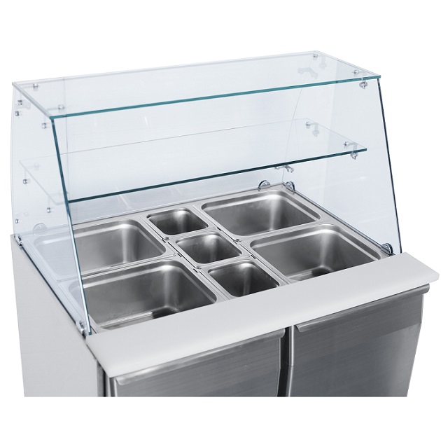 Saladette 2 dører<br>med glassoverbygg<br>CRQ90A