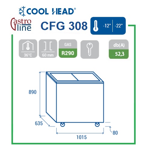 Fryseboks med skyvelokk <br>300 l / CFG308