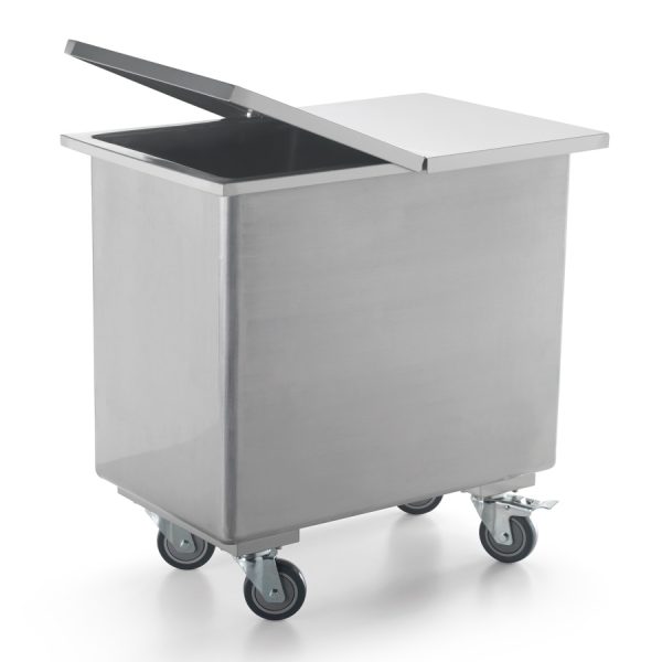 Melbeholder Rustfritt stål <br>170 liter / 100 kg mel