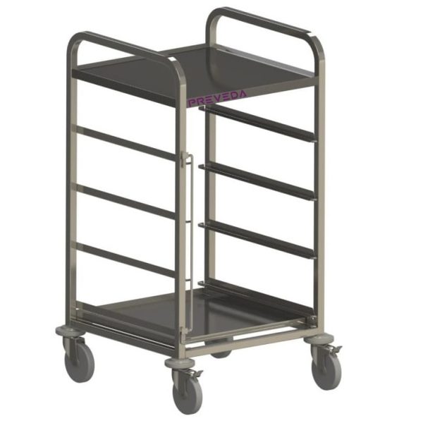 Geidervogn oppvaskkurver<br>Med dryppbrett<br>Høyde 111,5 cm