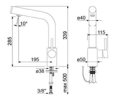Blandebatteri <br>Berøringsfritt <br>542711